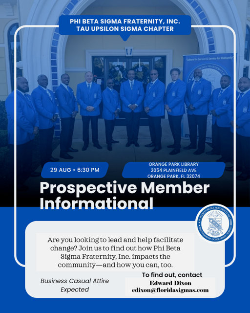 Phi Beta Sigma Prospective Member Informational flyer